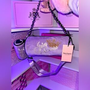 💜Juicy Couture Lavender Shoulder Bag with Gold Accents